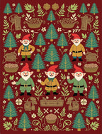 Whimsical Gnome Forest Red Rug
