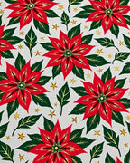 Festive Red Poinsettia Gold Star Rug