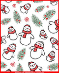 Charming Snowman Pine Berry Repeat Rug