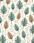 Teal Brown Pine Needle Swirls Rug