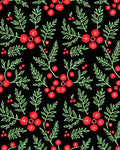 Red Cherry Berry Leaves Rug