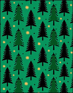 Festive Green Pine Tree Collection Rug