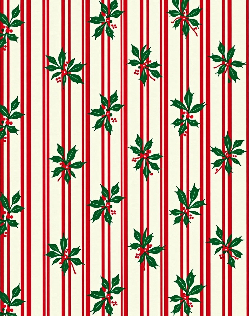 Red Green Holly Stripe Accent Rug