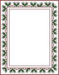 Dark Green Red Floral Border Rug