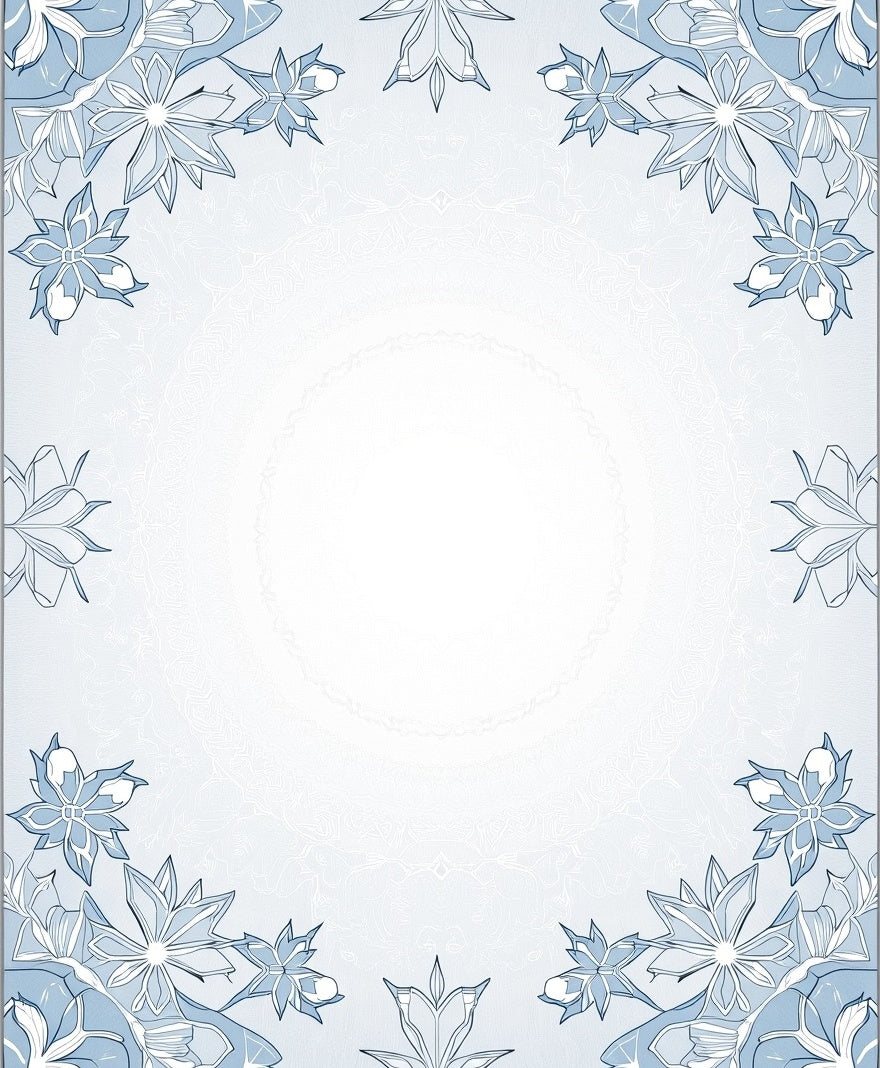 Sky Blue Floral Border Lace Rug