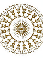 Golden Fan Medallion Radial Detail Rug