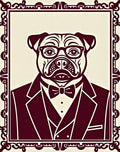Dapper Pug Gentleman in Suit Rug