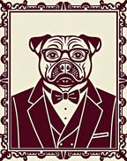 Dapper Pug Gentleman in Suit Rug