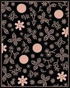 Rose Gold Botanical Scattered Dots Rug