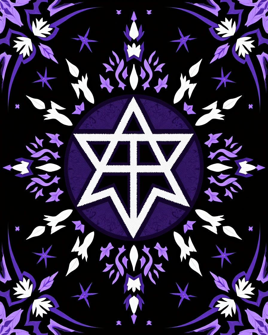 Vibrant Purple Star Mandala Rug