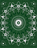 Emerald Green Circular Starburst Mandala Rug