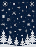 Winter Snowfall Evergreen Silhouette Rug