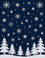 Winter Snowfall Evergreen Silhouette Rug