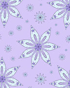 Lavender Purple Starburst Floral Bloom Rug