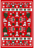 Festive Red Christmas Character Boots Rug