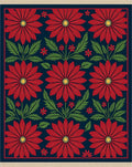 Vibrant Red Floral Garden Night Rug