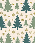 Winter Evergreen Snowflakes Trees Rug