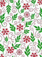 Holiday Red Green Snowflake Swirls Rug
