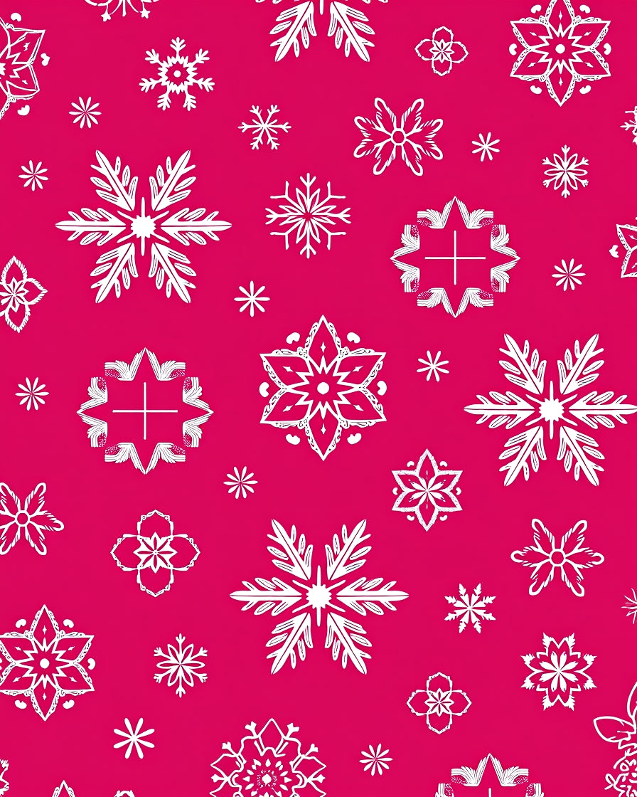 White Snowflake Medallion Crimson Background Rug