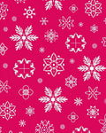 White Snowflake Medallion Crimson Background Rug