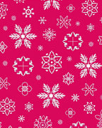White Snowflake Medallion Crimson Background Rug