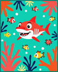 Playful Red Shark Undersea Friends Rug