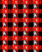 Red Black Buffalo Plaid Snowman Winter Rug