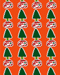 Festive Red White Tree Accents Rug