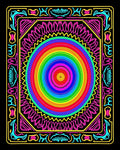 Vibrant Rainbow Concentric Circles Frame Rug