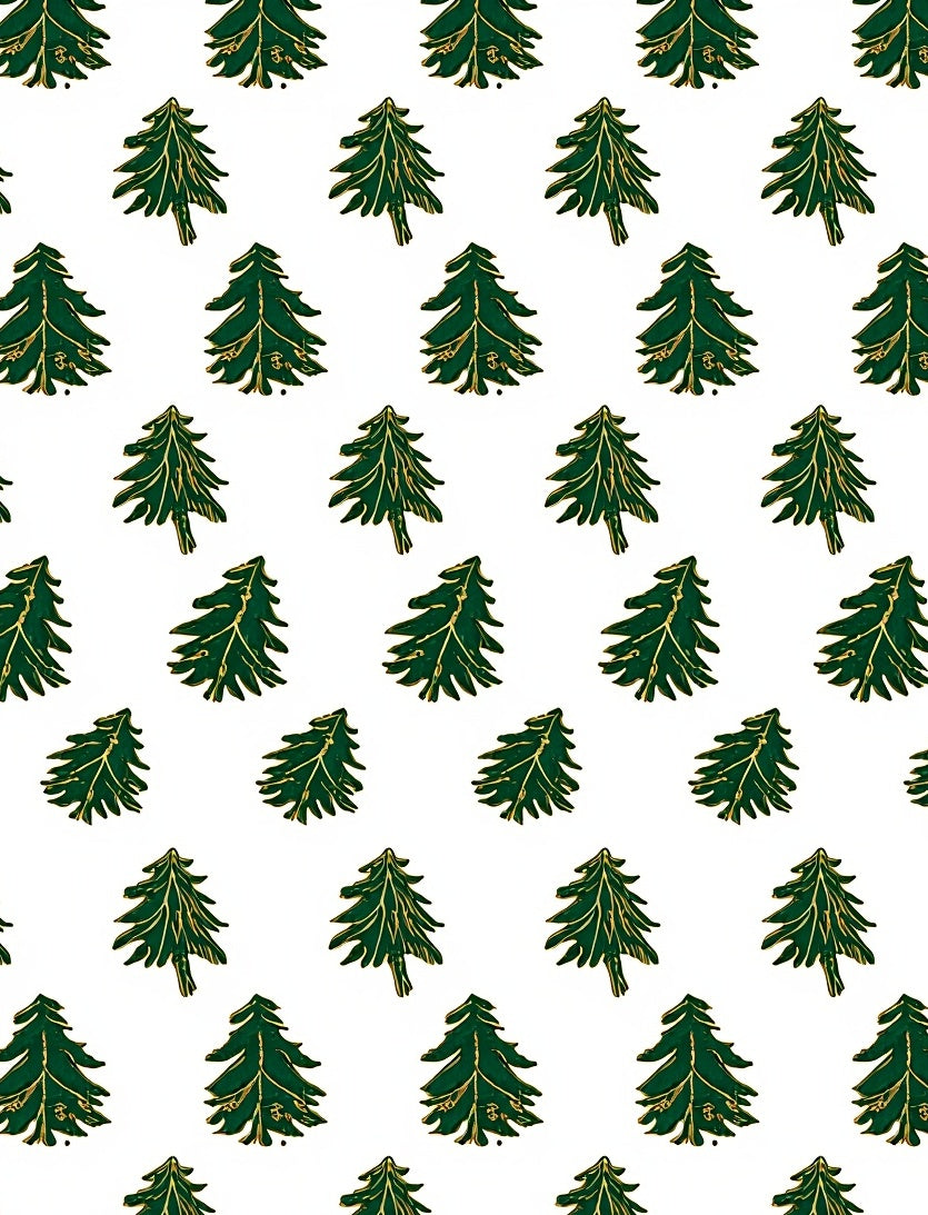 Emerald Green Pine Trees Repeated Rug