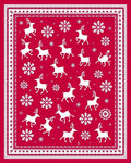 Reindeer Snowflake Crimson Festive Rug