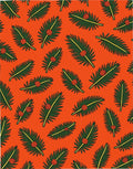 Christmas Pine Sprig Orange Red Rug