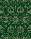 Emerald Gold Medallion Floral Repeating Rug