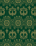 Emerald Gold Medallion Floral Repeating Rug