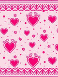 Pink Hearts Romantic Border Rug