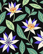 Bold Exotic Flower Green Leaf Arrangement Rug