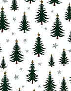 Emerald Pine Trees Sparkle With Stars Rug