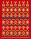 Red And Yellow Geometric Ornament Rug