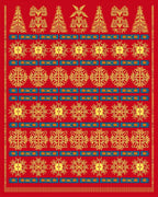 Red And Yellow Geometric Ornament Rug