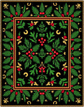 Black Emerald Hollyberry Floral Rug
