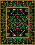 Black Emerald Hollyberry Floral Rug