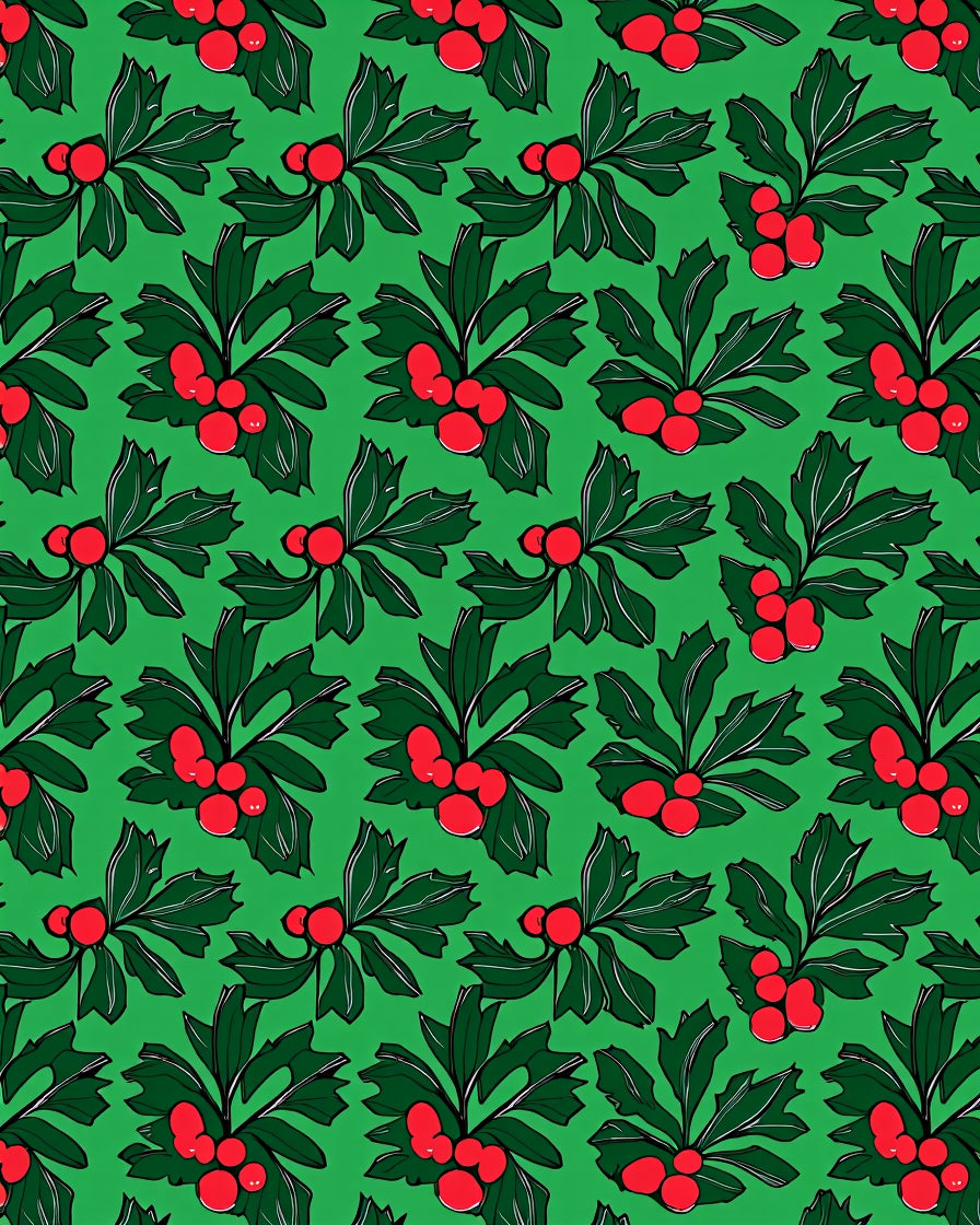 Holiday Holly Berry Garland Rug