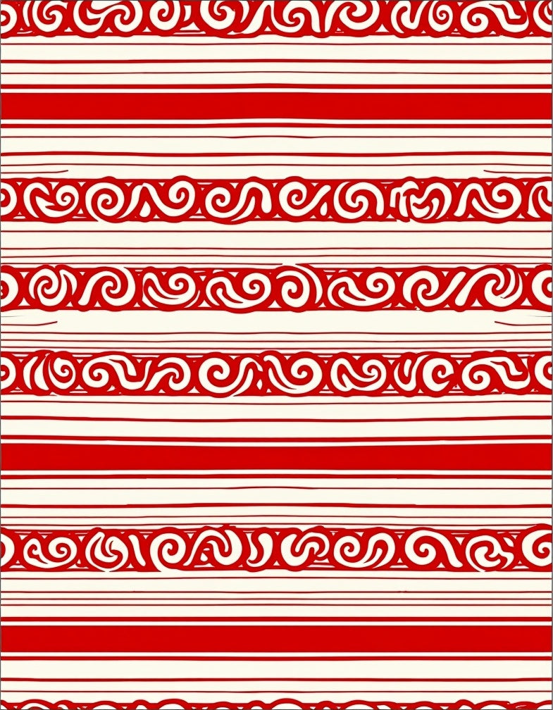 Crimson Swirl Stripes Rug