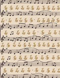 Golden Musical Notation Flourish Rug