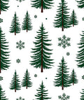 Dark Green Winter Forest Snowflakes Rug