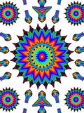 Vibrant Rainbow Mandala Echoes Rug