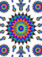 Vibrant Rainbow Mandala Echoes Rug