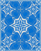 Vibrant Blue Starburst Geometric Rug