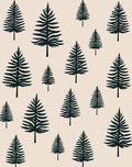 Dark Green Pine Forest Scattered Rug