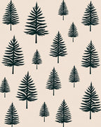 Dark Green Pine Forest Scattered Rug